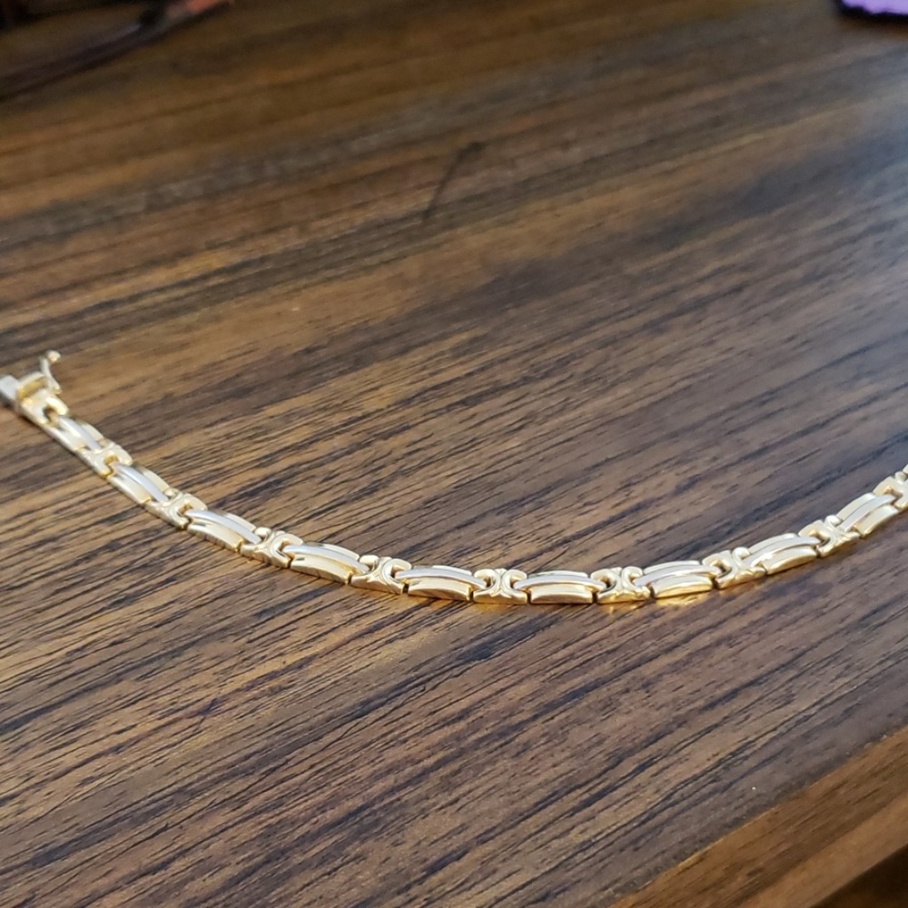 Womens 14k solid gold, with white gold bracelet